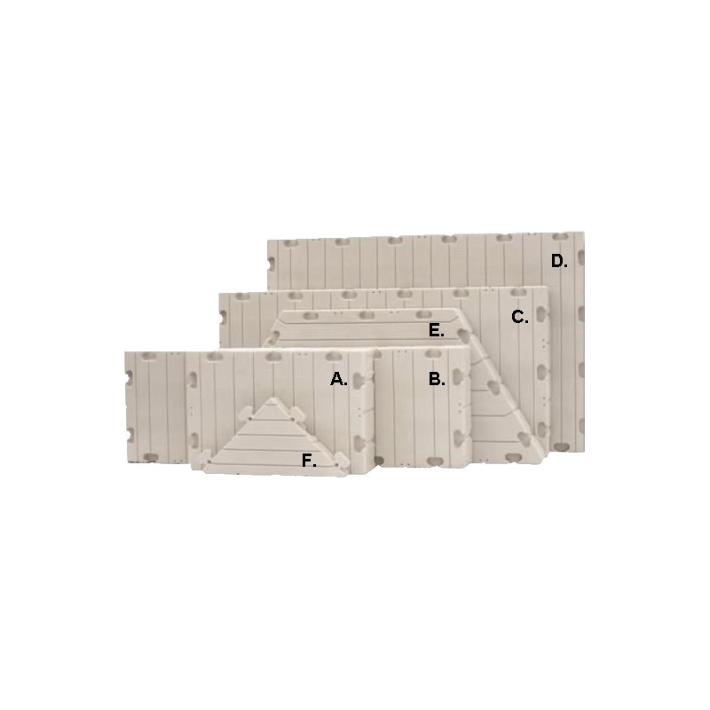 Plastový pontón Edock-plavák E-polovičný 6uholník 1,5x3,1x0,38m