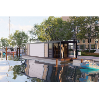 Hausbot houseboat SCHAB Haus 12,1x3m   (12,6x3m)