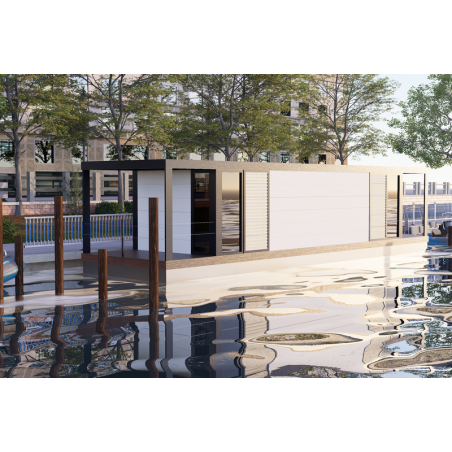 Hausbot houseboat SCHAB Haus 12,1x3m   (12,6x3m)